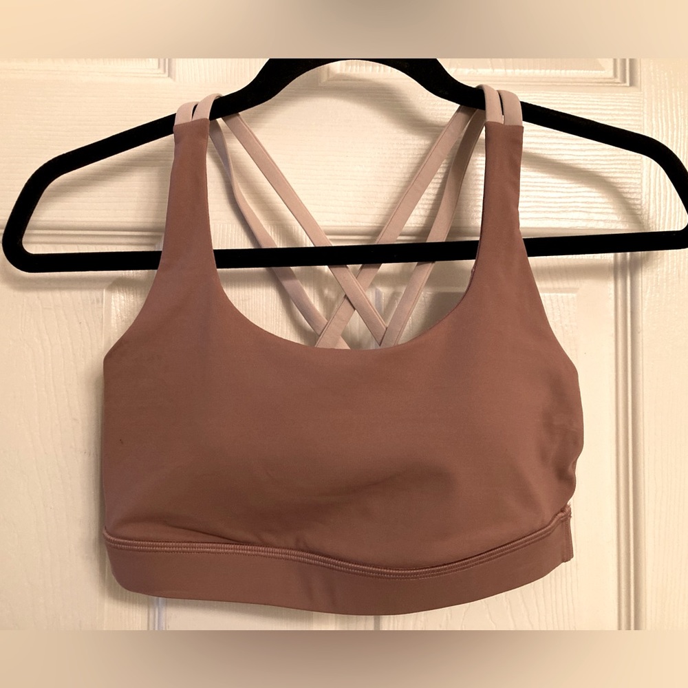 Rose colored lululemon sports bra size 6